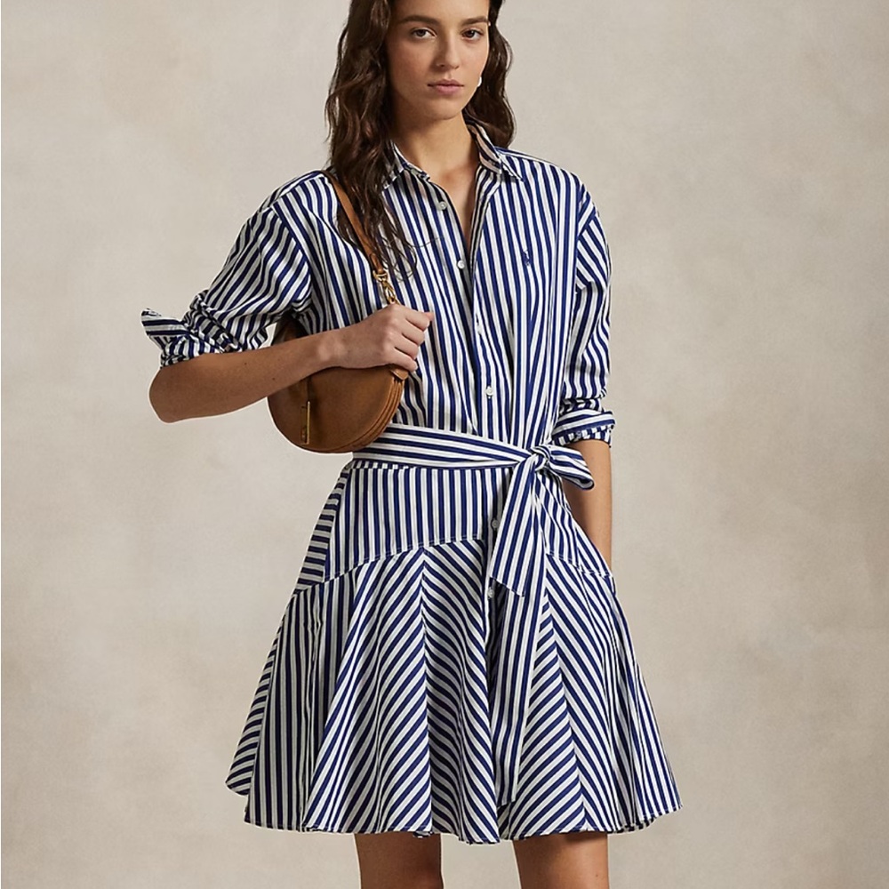 Polo Ralph Lauren Navy and White Striped Mini Dress